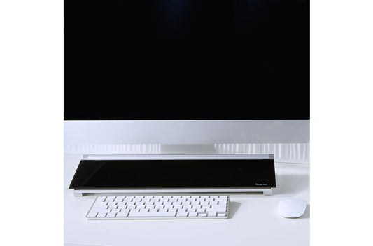 Quartet Glass Dry-Erase Desktop Computer Pad, 18" x 6",  Black Surface, Frameless